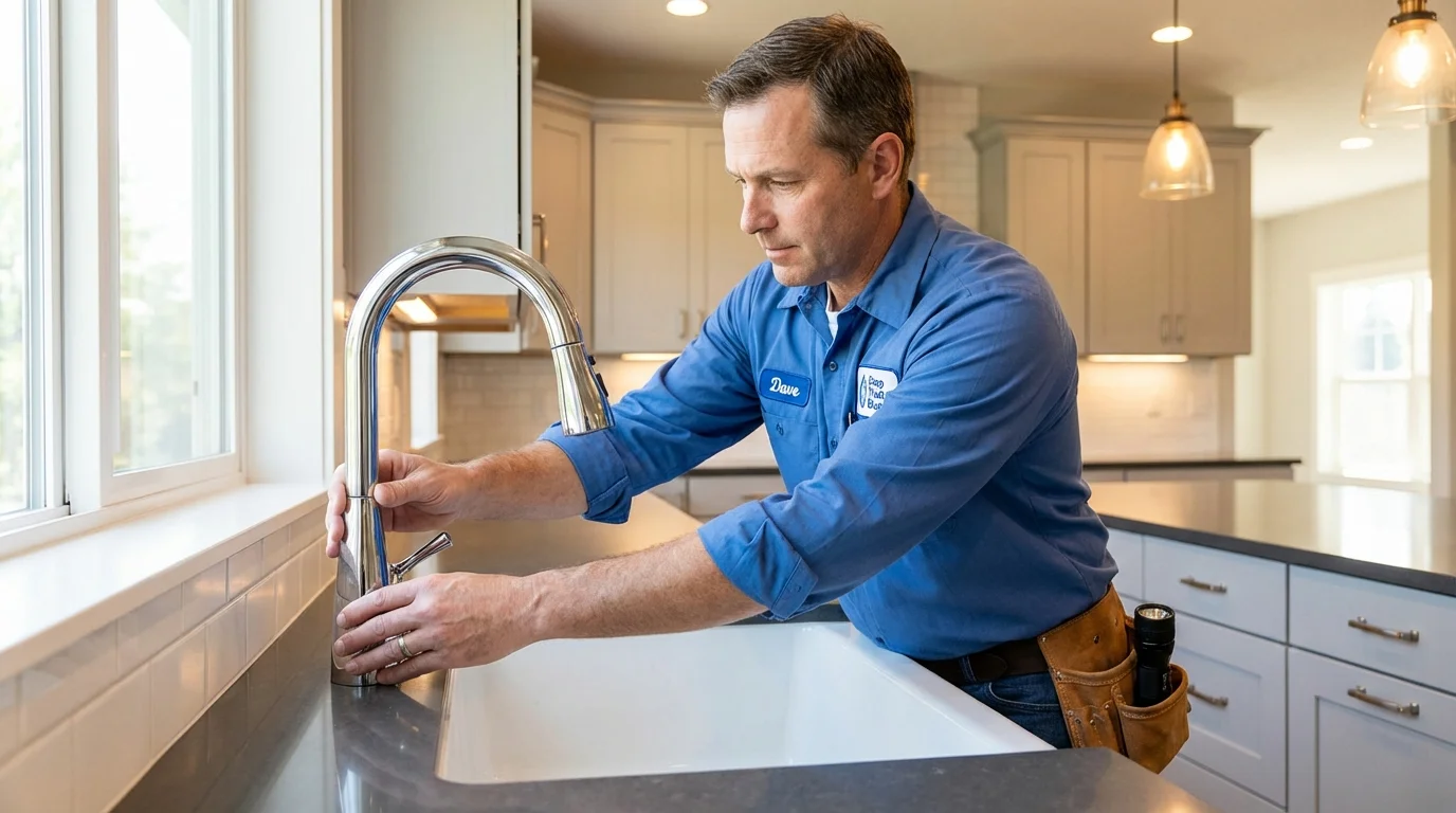 Kitchen faucet installation by Johns Plumbing LLC in Richlands