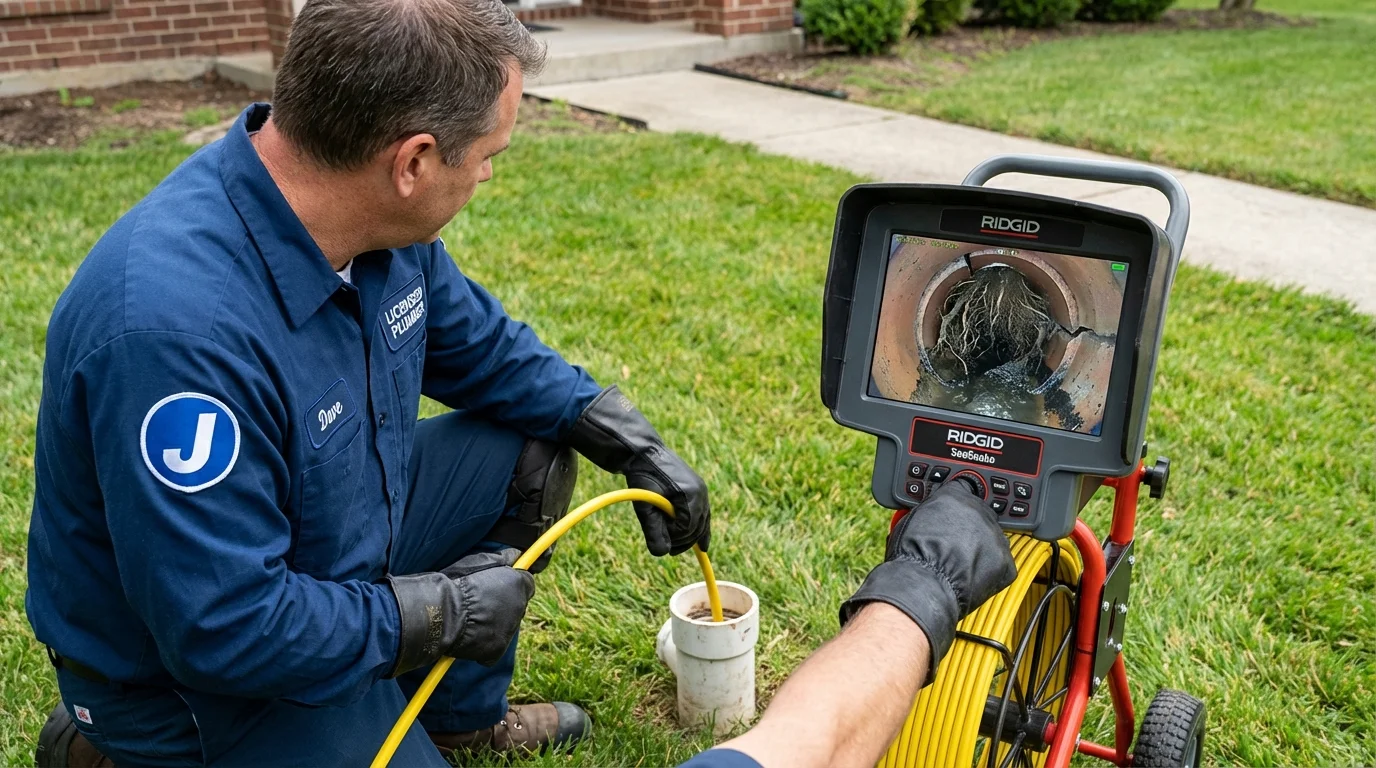 Sewer camera inspection being performed by Johns Plumbing LLC in Richlands